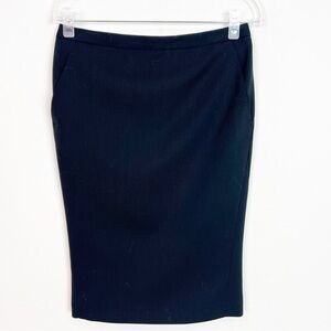 KILTIE BLACK WOOL PENCIL SKIRT WITH BUCKLE DETAIL WOMENS SZ 4